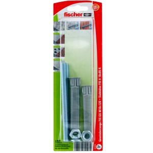 Fischer Injektions-Zubehör Set FIS M10 K mit Gewindestangen, Ankerhülsen, Muttern und Scheiben.