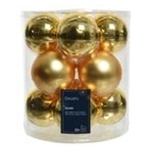 Kaemingk Weihnachtsbaumkugeln Glas  8 cm 12 Stueck Hell Gold Matt