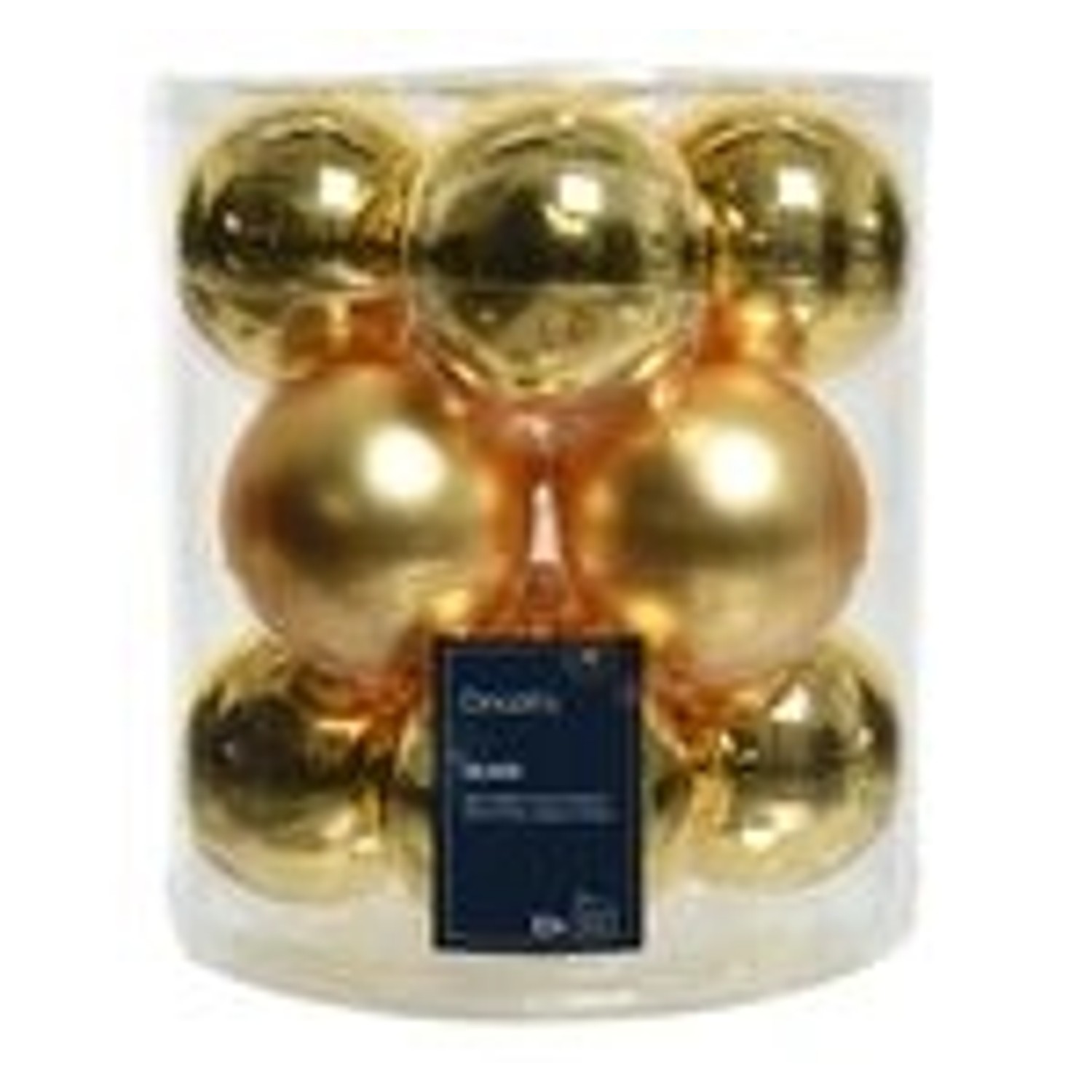 Kaemingk Weihnachtsbaumkugeln Glas  8 cm 12 Stueck Hell Gold Matt