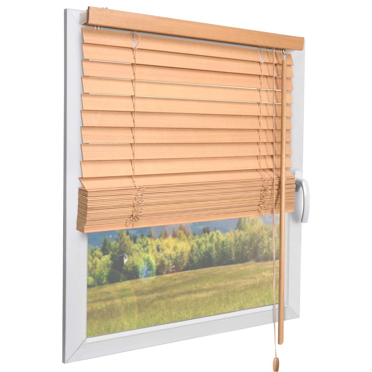 Holzjalousie Sol Royal SolDecor JH3 in Eiche, B70xH130 cm, für Fensterdekoration und Sichtschutz.
