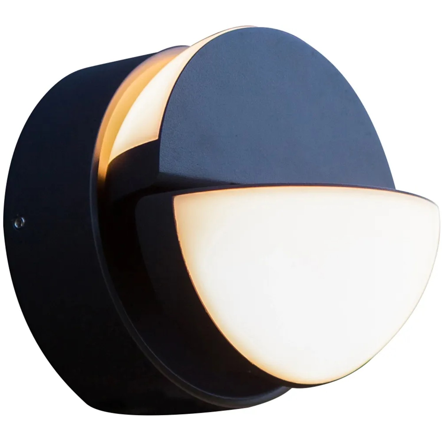 Moderne Lutec LED-Außenwandleuchte Eklips in Anthrazit mit drehbaren Leuchtenköpfen.