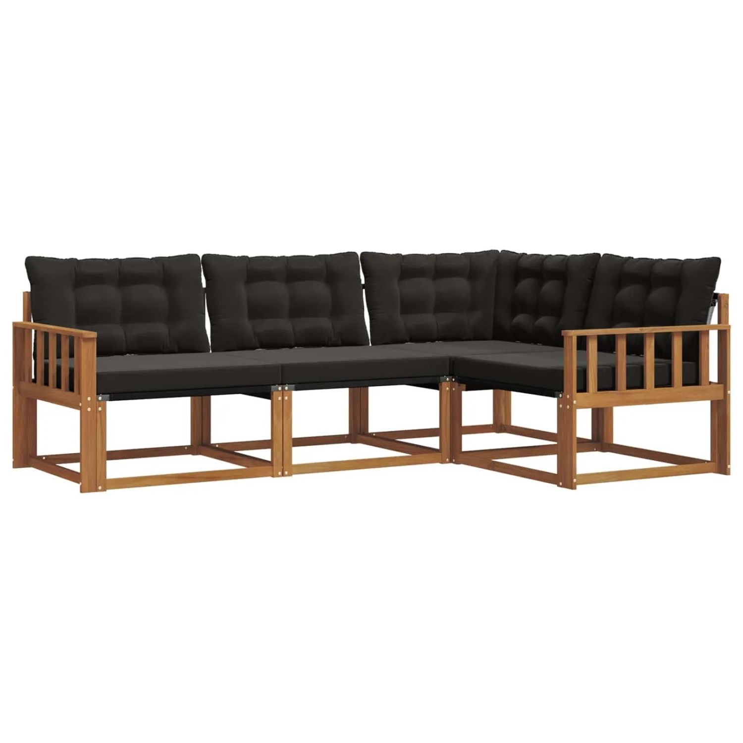 Thumbnail - vidaXL Sofa Set mit Kissen 4 Tlg Natur und Schwarz 3369407