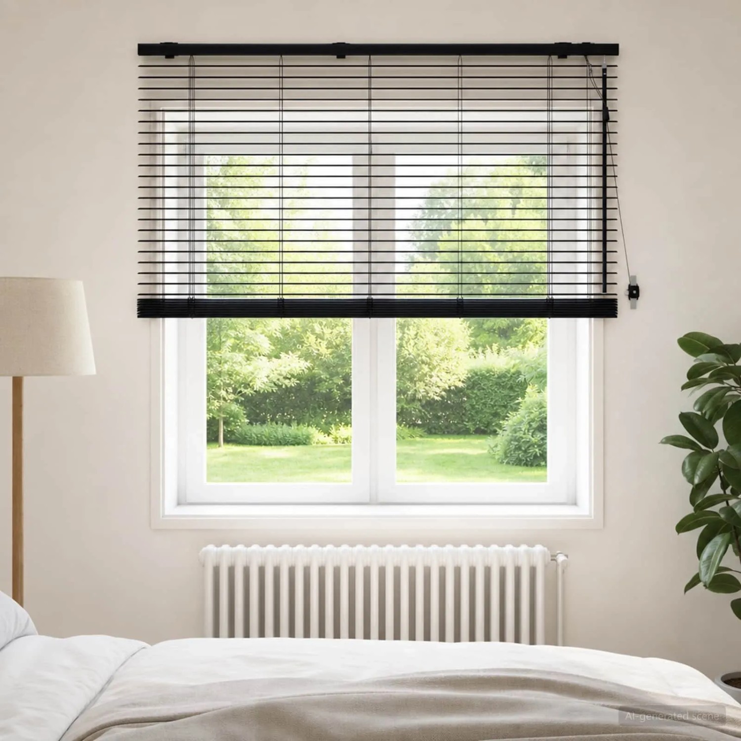 vidaXL Venezianische Jalousie Schwarz 130 x 160 cm 35 mm 42015497