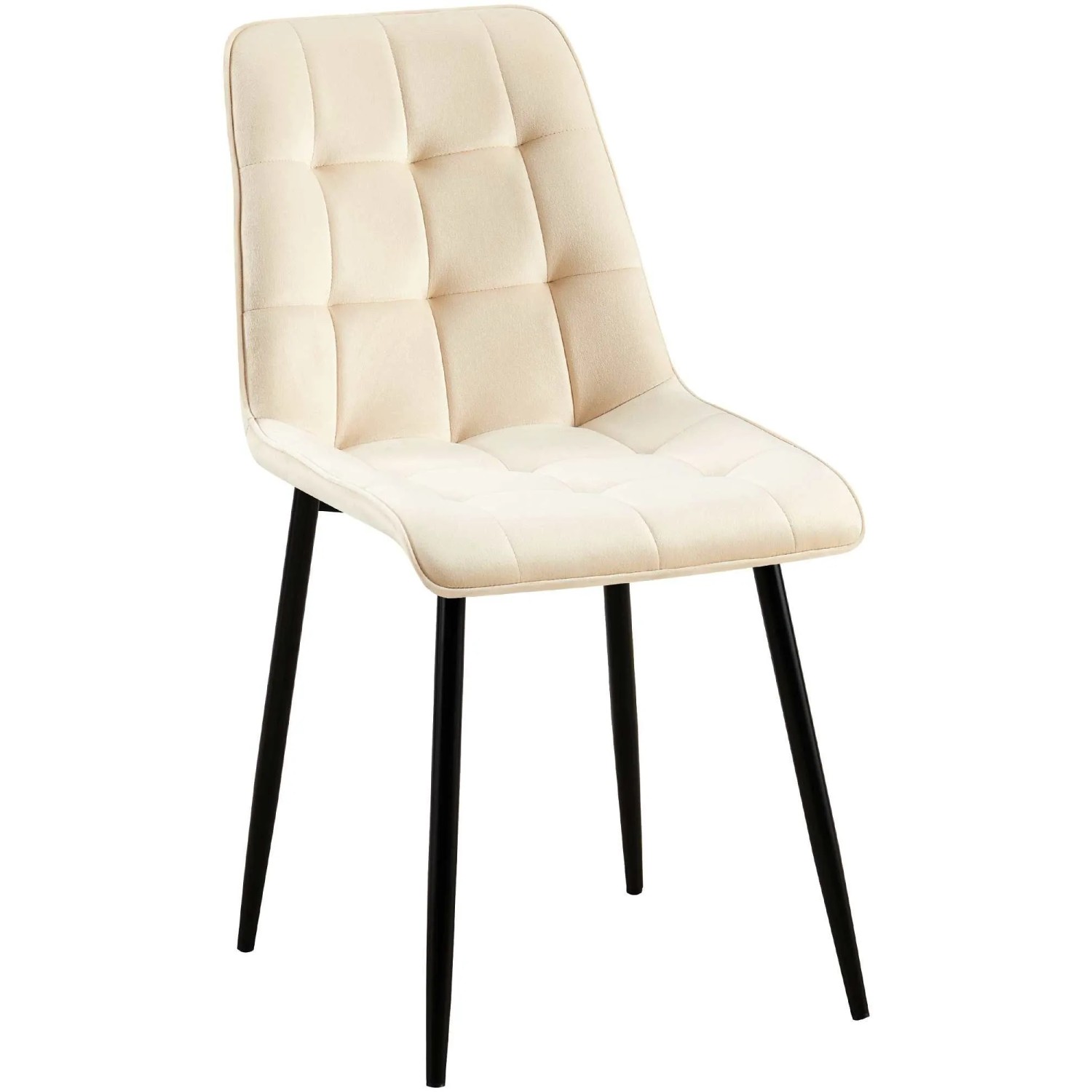 DELUKE Esszimmerstuhl DARID Samt Creme 47x61x89cm Essstühle Esszimmerstühle Küchenstühle Wohnzimmerstühle