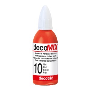 Rotes Decomix Universal-Abtönkonzentrat, 20 ml Flasche für Farbe.