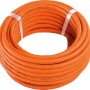 Aufgerolltes, oranges Hama Netzwerkkabel CAT-7, 10 Gbit/s, S/FTP geschirmt, 10m.