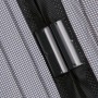 Detailaufnahme: Easymaxx Tür-Moskitonetz Magic Klick, schwarzes Netz mit Magnetverschluss.