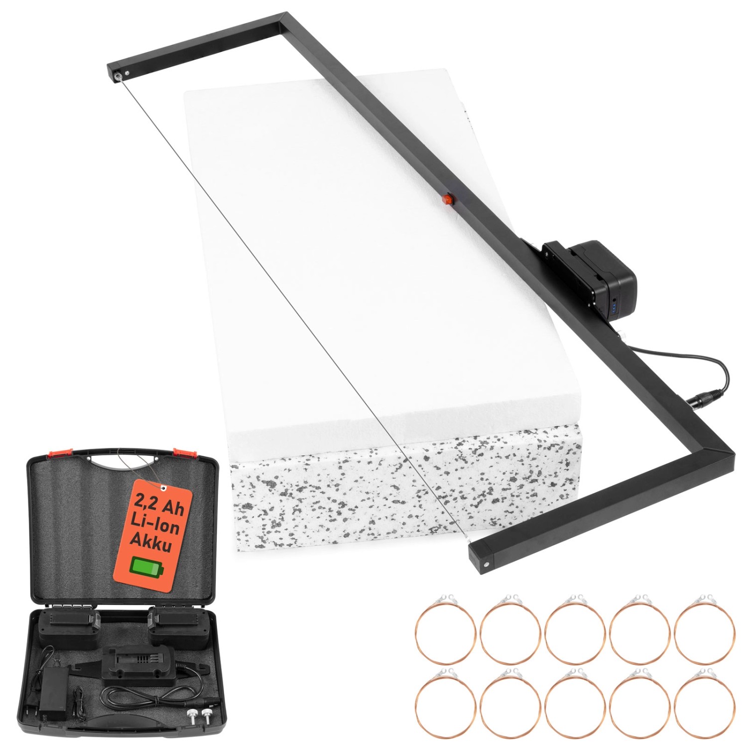 BAUTEC Akku-Styrobow 330mm Handschneidebügel mit 2 Li-Ion Akkus und 10 Schn günstig online kaufen