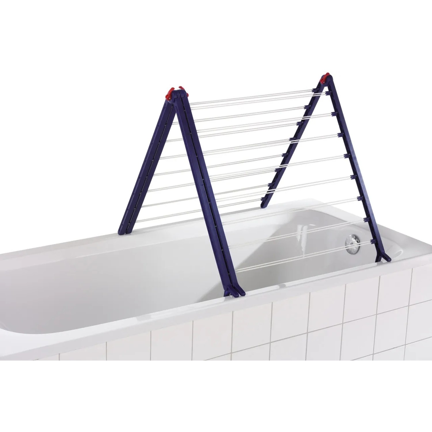 Leifheit Badewannentrockner Pegasus V Duo auf Badewanne, Wäscheständer für kleine Räume.
