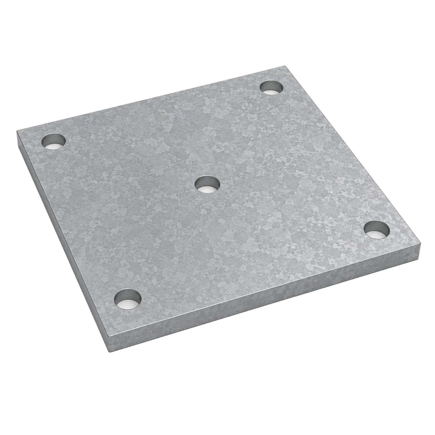 SOTECH Anschweißplatte 150 x 150 x 8 mm Stahl Q235 Schwarz Unbehandelt 5 Befestigungslöcher Ø13 mm