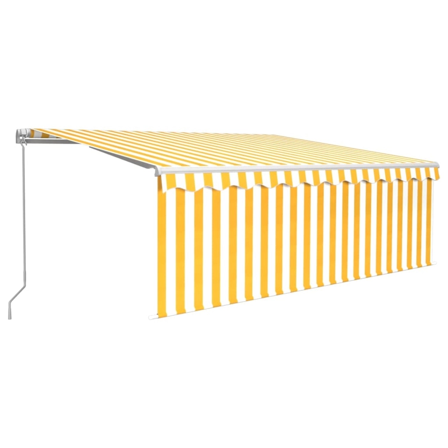 furnicato Markise Manuell Einziehbar mit Rollo 4x3 m Gelb & Weiß