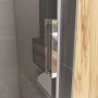 AICA Duschkabine 145x195cm mit Schiebetür, 8mm ESG Glas, Chromrahmen. Nischentür für Duschen.