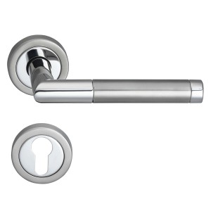 MeinTürgriff Drückergarnitur Nizza Edelstahl/Chrom Türgriff Türdrücker Rosettengarnitur PZ