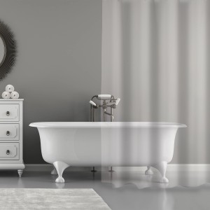 Transparenter MSV Duschvorhang aus PVC, 180x200 cm, im Badezimmer.