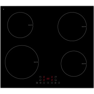 Schwarzes PKM Induktionskochfeld IN4B-3 G mit 4 Kochzonen und Touch Control.