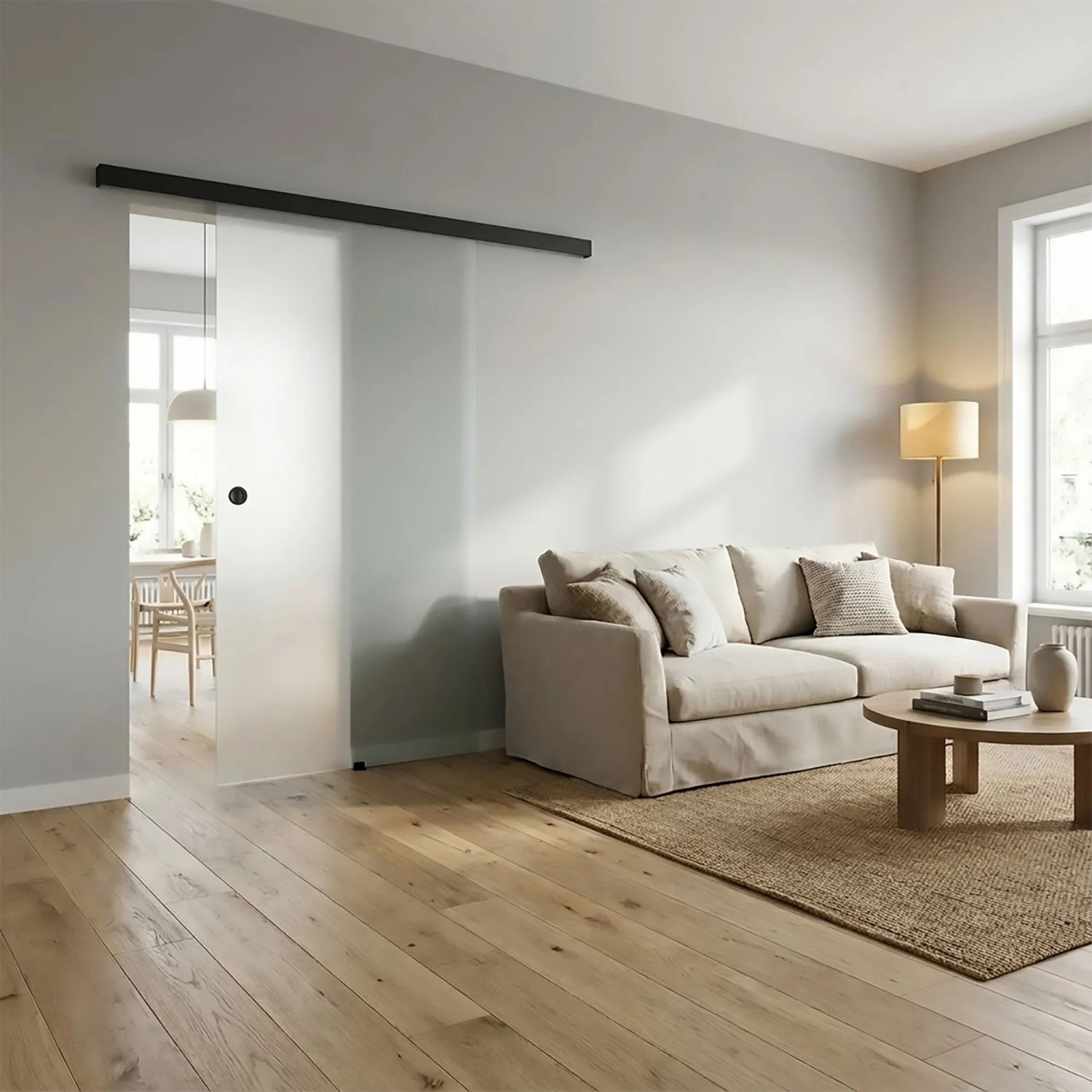 Schiebetürbeschlag EasySlide 65 f. Holz- & Glastüren bis 40 kg Schwarz Aluminium