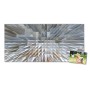 Silberne Magnettafel 78x37cm mit Dornen-Motiv und Magneten als Wanddekoration.