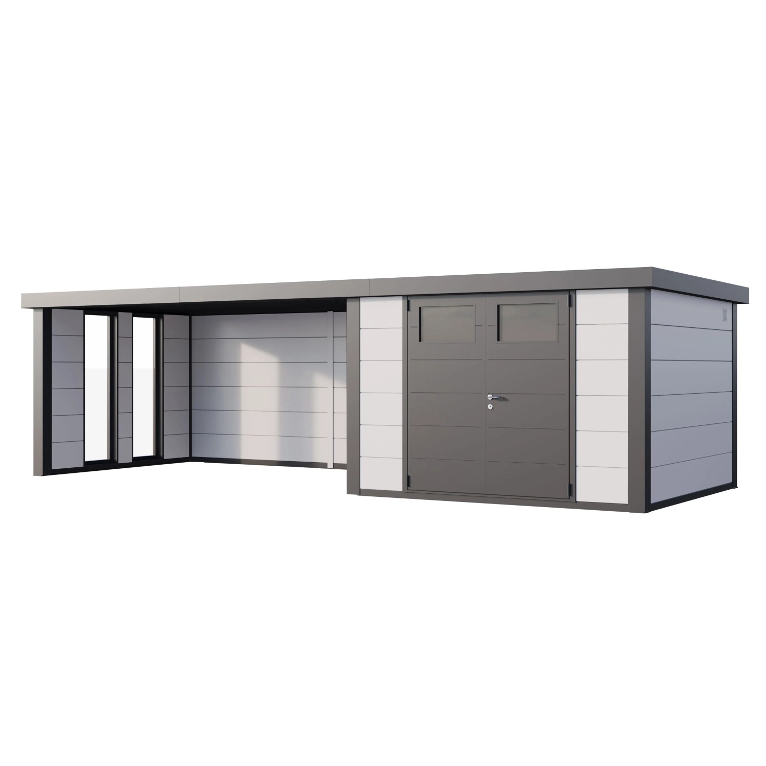 Gerätehaus Classico 3030 mit Lounge XL Links m. Fenster 762 cm x 238 cm Wei günstig online kaufen