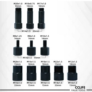 CCLIFE Druckluft Abzieher Werkzeug Set, 21-teilig, für Einspritzdüsen und Diesel Injektoren.