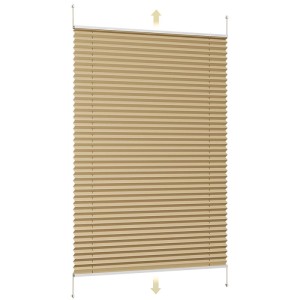 Sekey Plissee Faltrollo in Creme, 70x100cm, für Fenster, ohne Bohren.