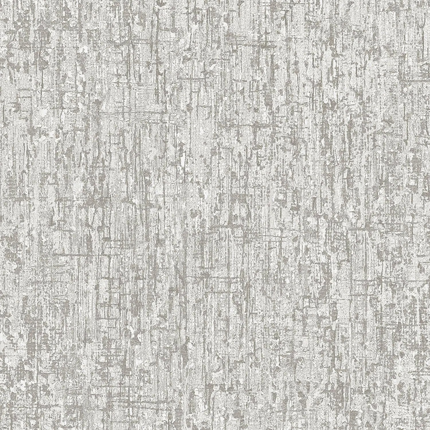 PROFHOME Sa524073-Di Struktur Tapete Spachteloptik Metallic Grau Silber 0,53 m x 10,05 m  5,33 m2
