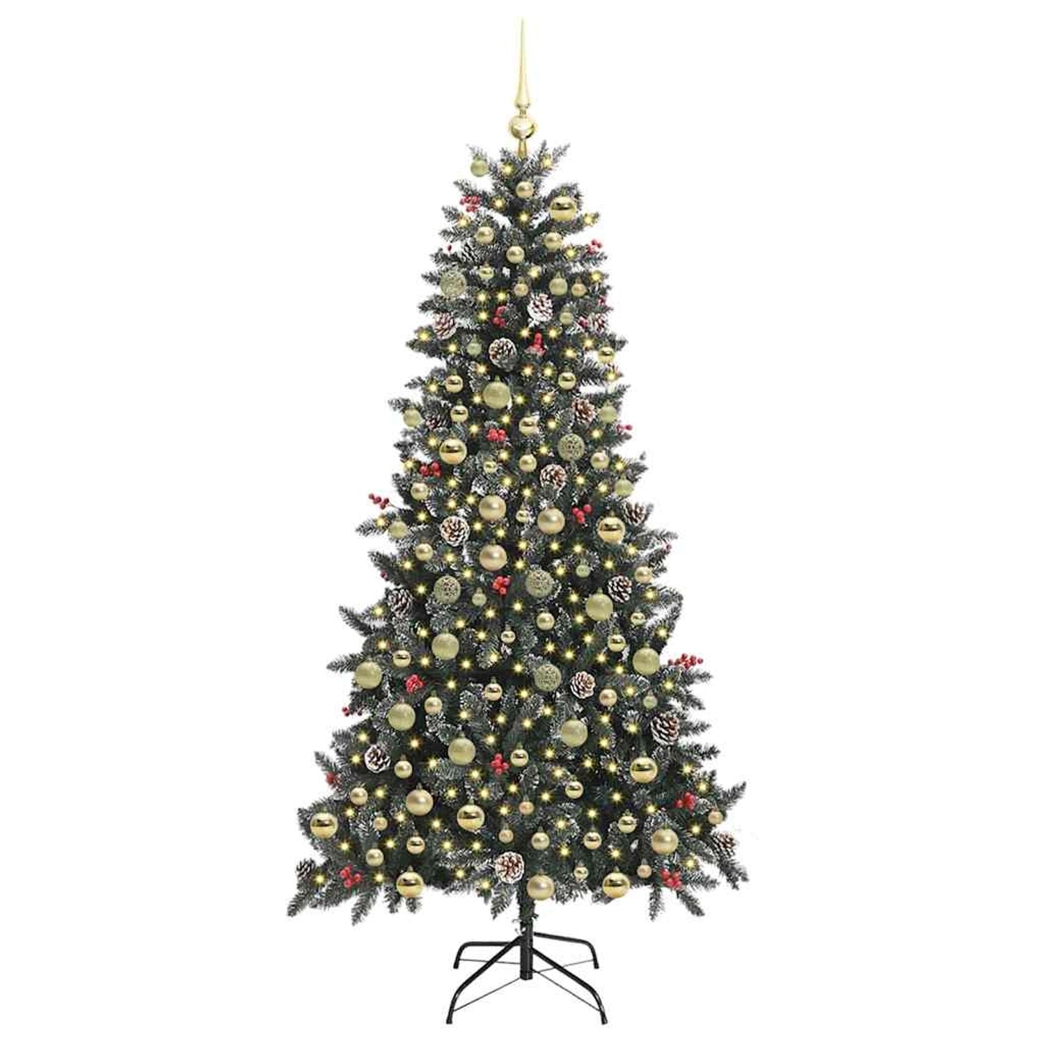 vidaXL Künstlicher Weihnachtsbaum mit 300 LEDs Grün 114 x 114 x 210 cm 3395896