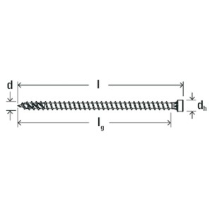 Abbildung einer Fischer Holzschraube PowerFull II, 6 x 140 mm, mit Maßangaben.