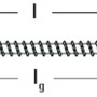 Abbildung einer Fischer Holzschraube PowerFull II, 6 x 140 mm, mit Maßangaben.