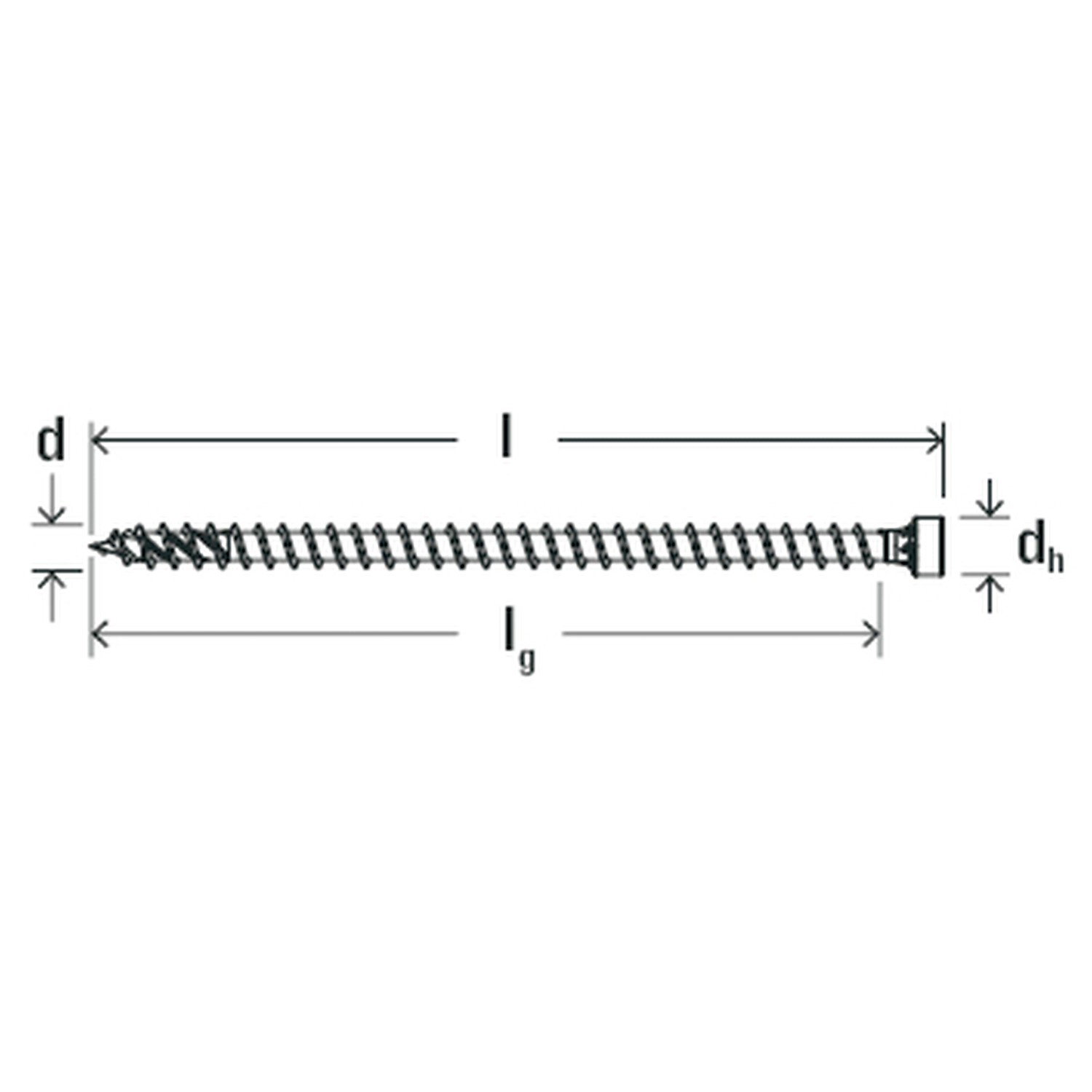 Abbildung einer Fischer Holzschraube PowerFull II, 6 x 140 mm, mit Maßangaben.