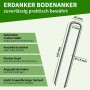 Detail eines 100mm Erdankers aus gehärtetem Carbon Stahl, verzinkt, rostfrei, für Unkrautvlies.