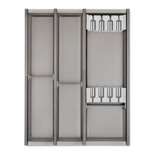 SOTECH Cuisio Besteckeinsatz 55mm Transluzent Graphitgrau mit Messerblock Für Blum Legrabox 473mm mit Korpusbreite 450mm