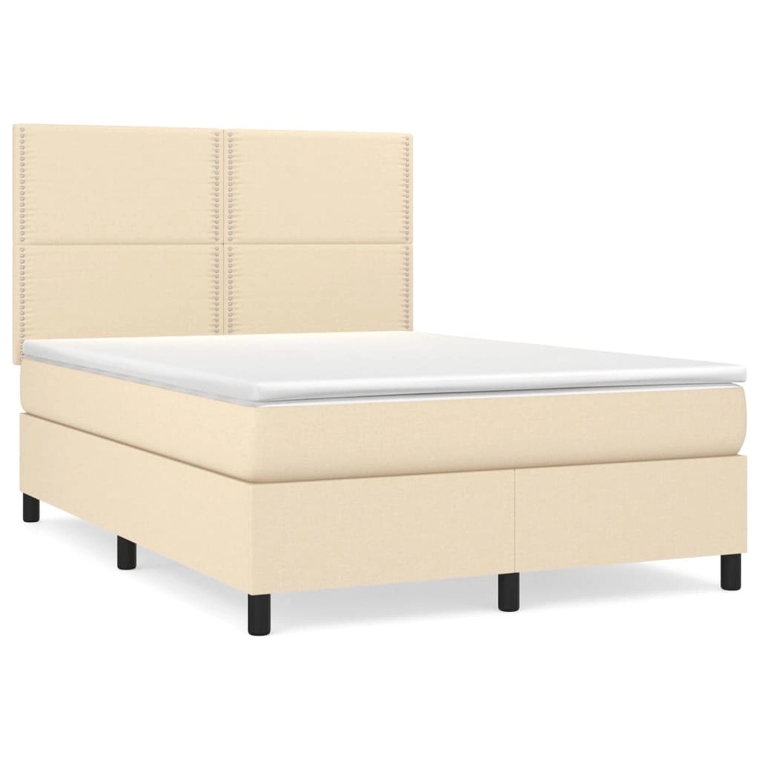 vidaXL Boxspringbett mit Matratze Creme 140x200 cm Stoff 3141702 günstig online kaufen