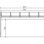 Technische Zeichnung der Skan Holz Terrassenüberdachung Novara, 557x359 cm, unbehandelt, mit Maßangaben.