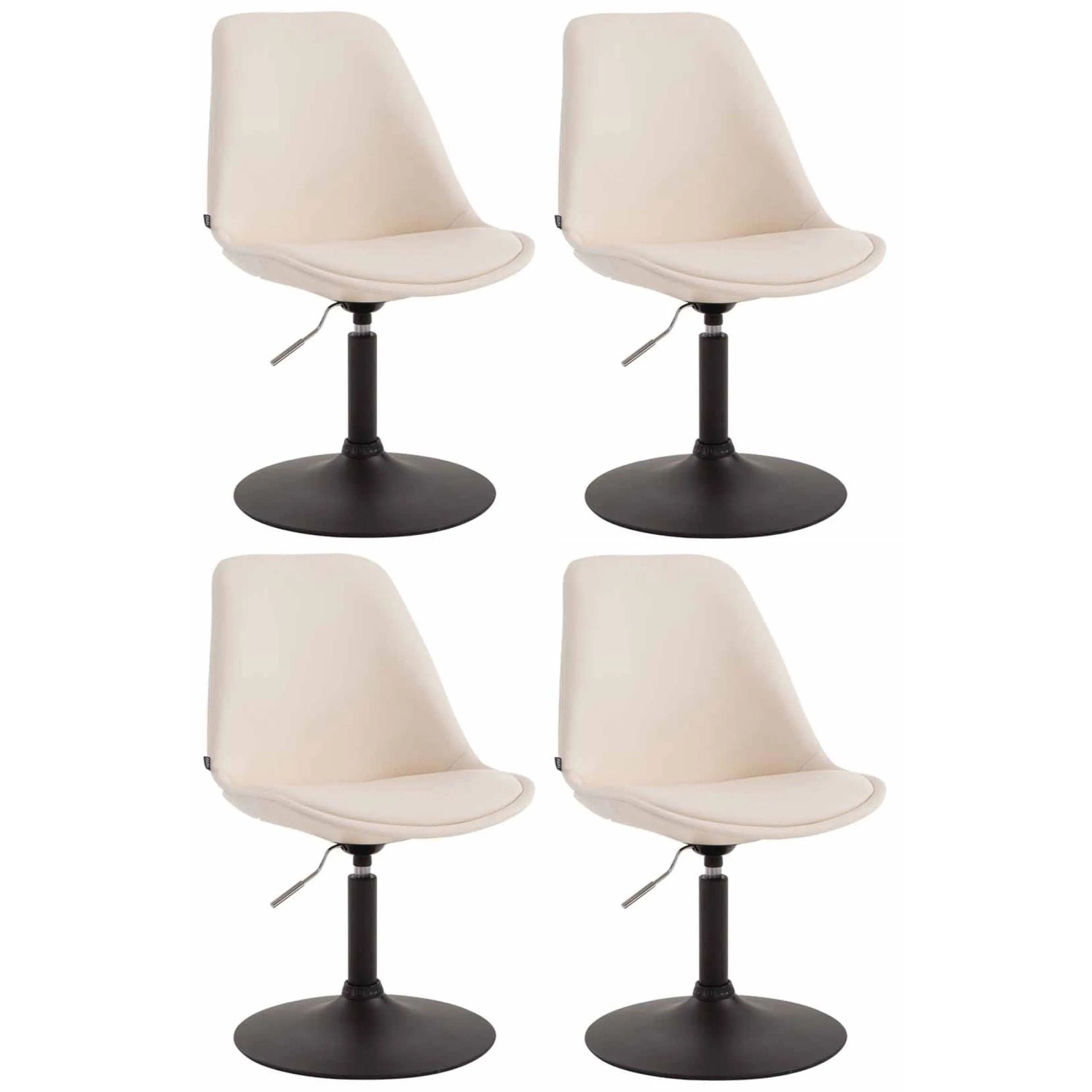 CLP 4er Set Esszimmerstühle Maverick Kunstleder Creme/Schwarz