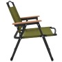 Grüner Furnicato Campingstuhl Klappstuhl (54x43x59cm) mit Stahlrahmen und Holzarmlehnen.
