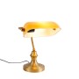 QAZQA Klassische Notarlampe Bronze mit Braunglas Banker_6