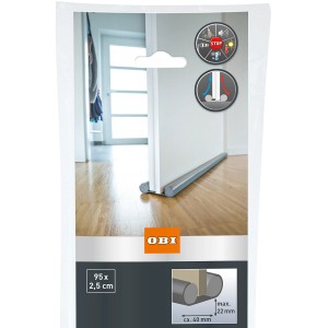 OBI Doppel-Türbodendichtung in Anthrazit, geeignet für glatte Böden, dichtet Spalten bis 22 mm.