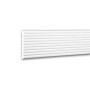 Flexible, weiße PROFHOME Wand- und Friesleiste (200 cm) mit gerillter Oberfläche.