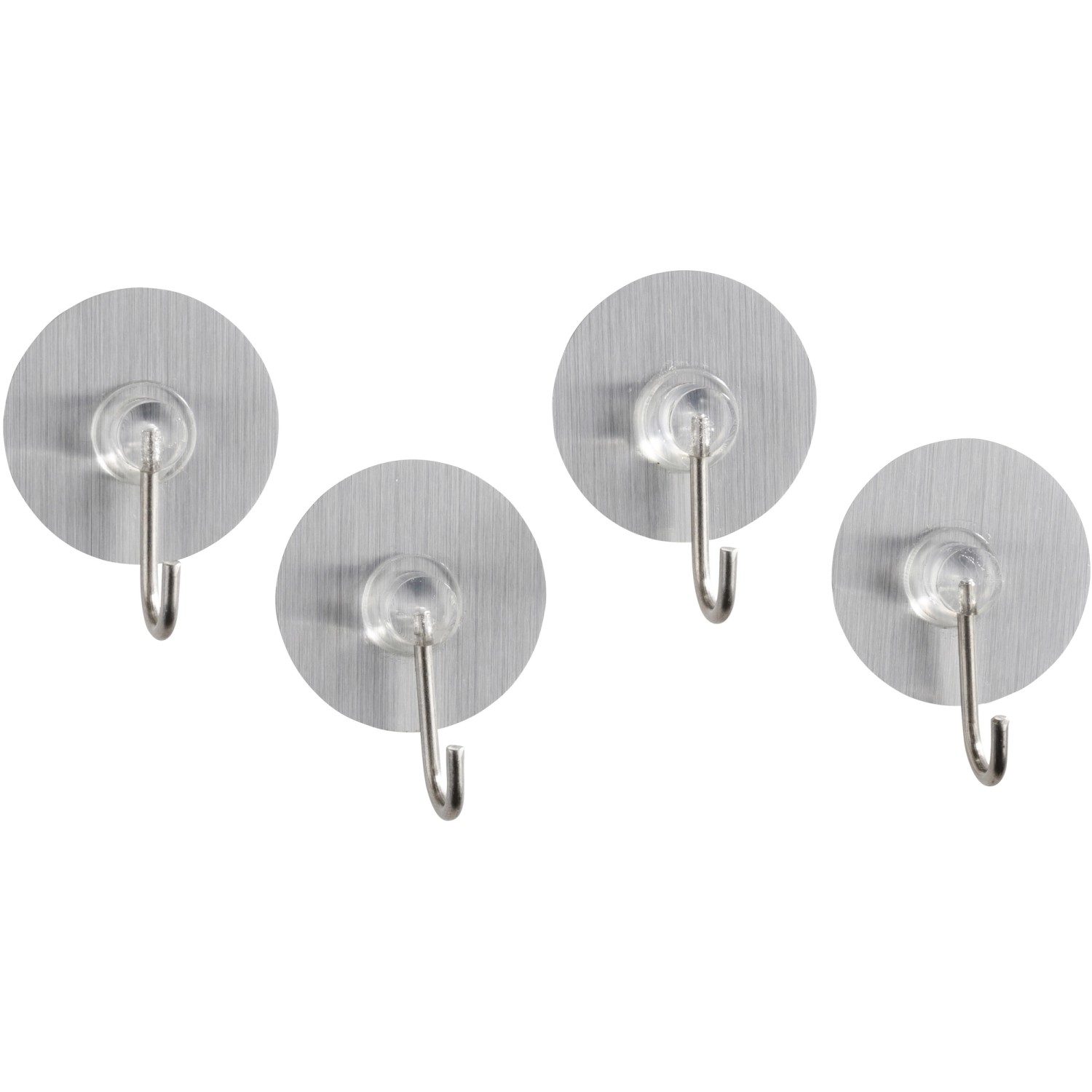 Wenko Wandhaken Static-Loc 4er-Set in Edelstahl-Optik für Bad und Küche.