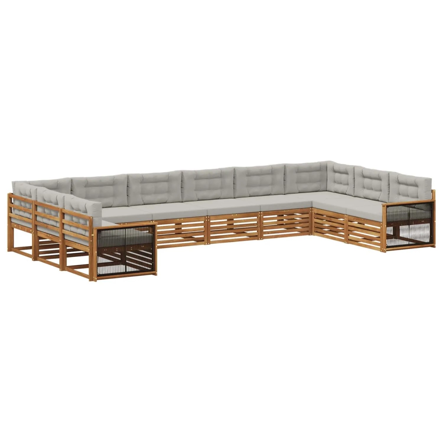 vidaXL Sofagarnituren mit Kissen 10 Stk Massivholz Akazie 3383894