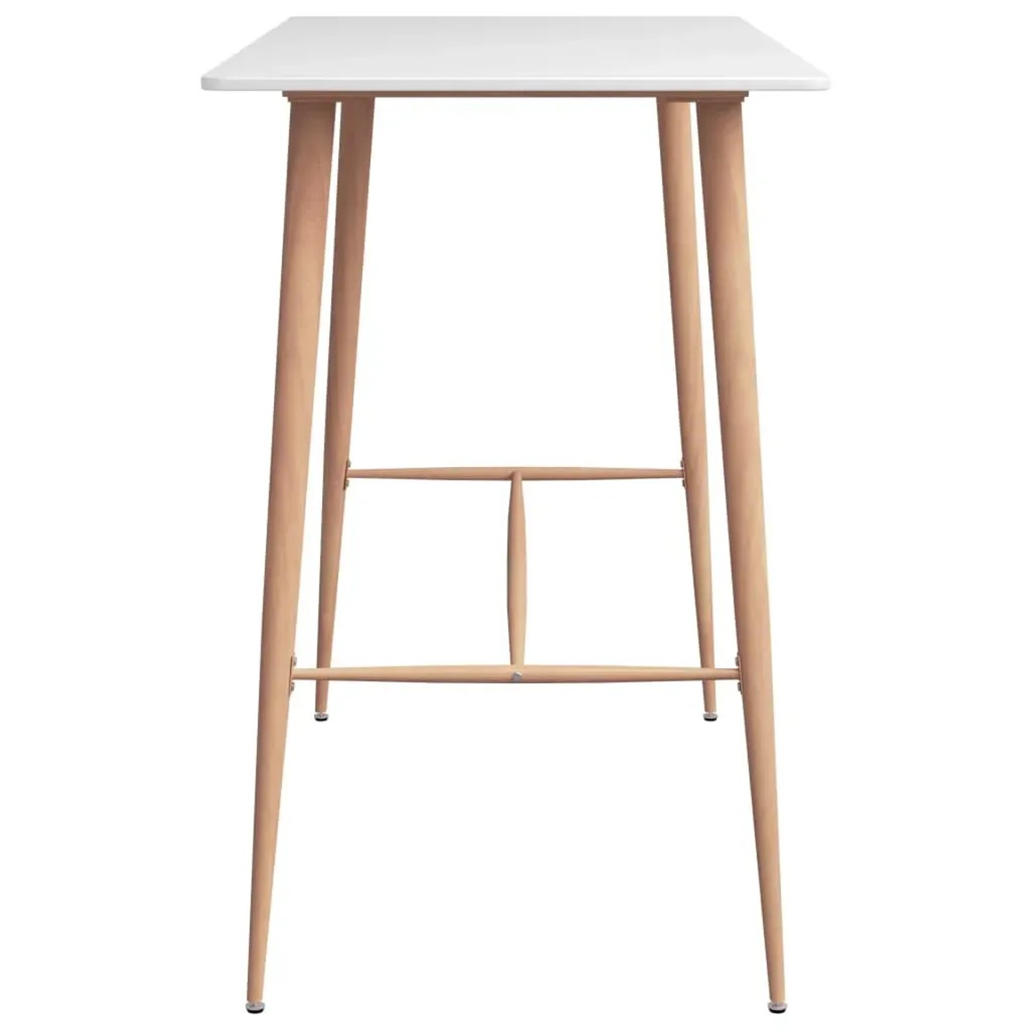 Weißer vidaXL Bartisch 120x60x105 cm mit Holzoptik-Beinen für Küche und Essbereich.