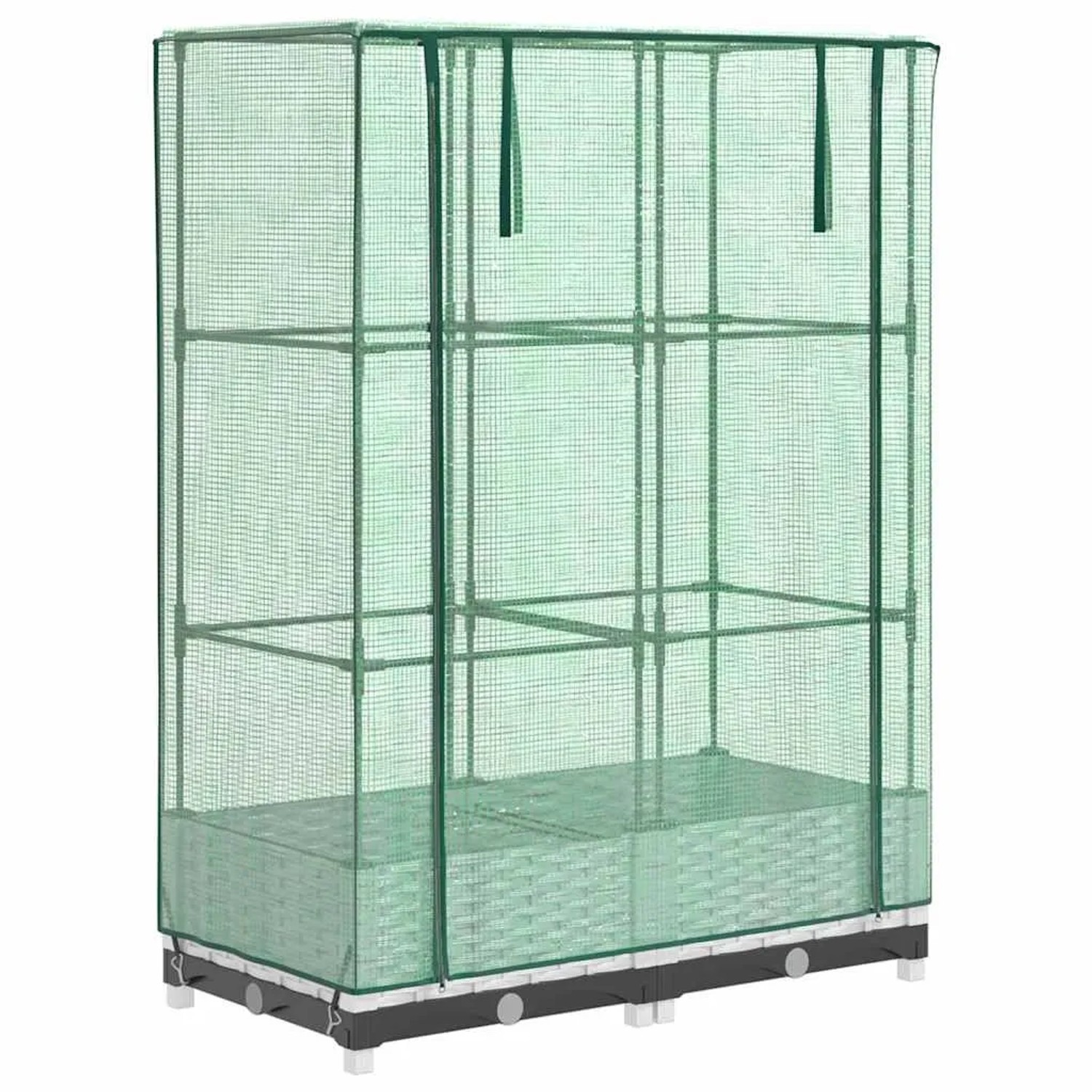 vidaXL Hochbeet mit Gewächshaus-Aufsatz Rattan-Optik 80x40x123 cm 4015838 günstig online kaufen