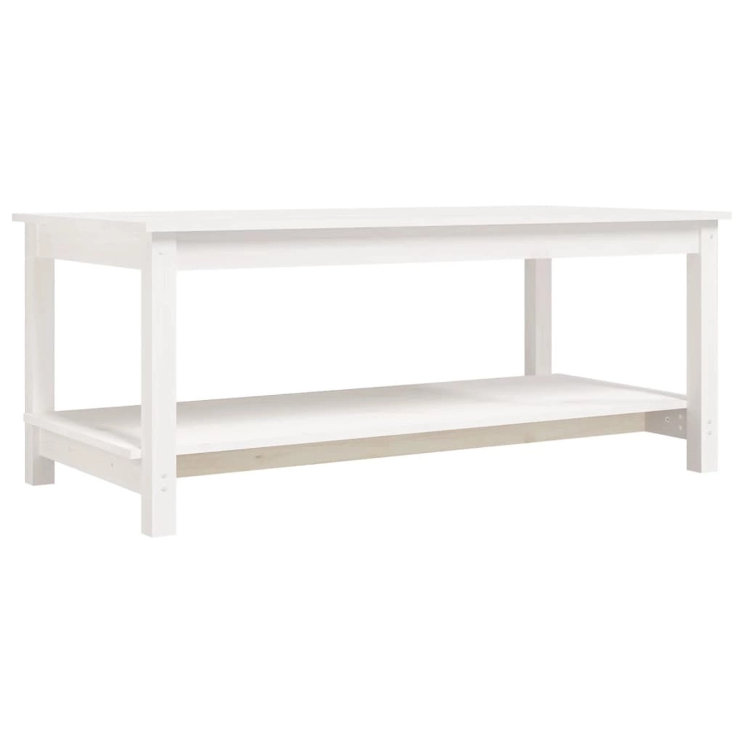 vidaXL Couchtisch Weiß 110x55x45 cm Massivholz Kiefer 822273 günstig online kaufen