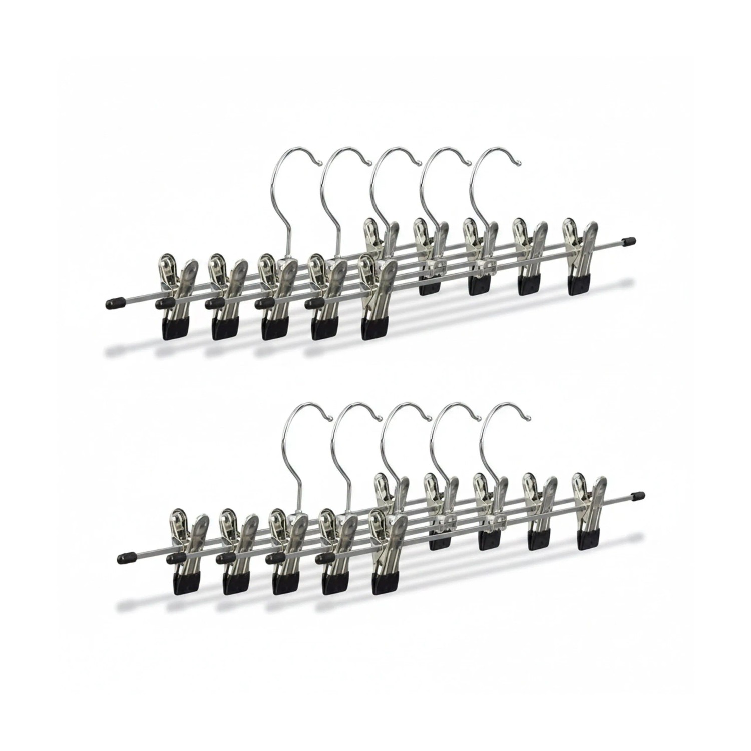 Relaxdays Hosenbügel Metall Silber Rutschfest 10er Pack 35,5 cm x 9 cm x 2,5 cm