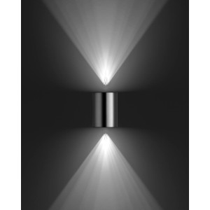 Moderne Philips LED-Außenwandleuchte Buxus aus Edelstahl mit Lichteffekt nach oben und unten.