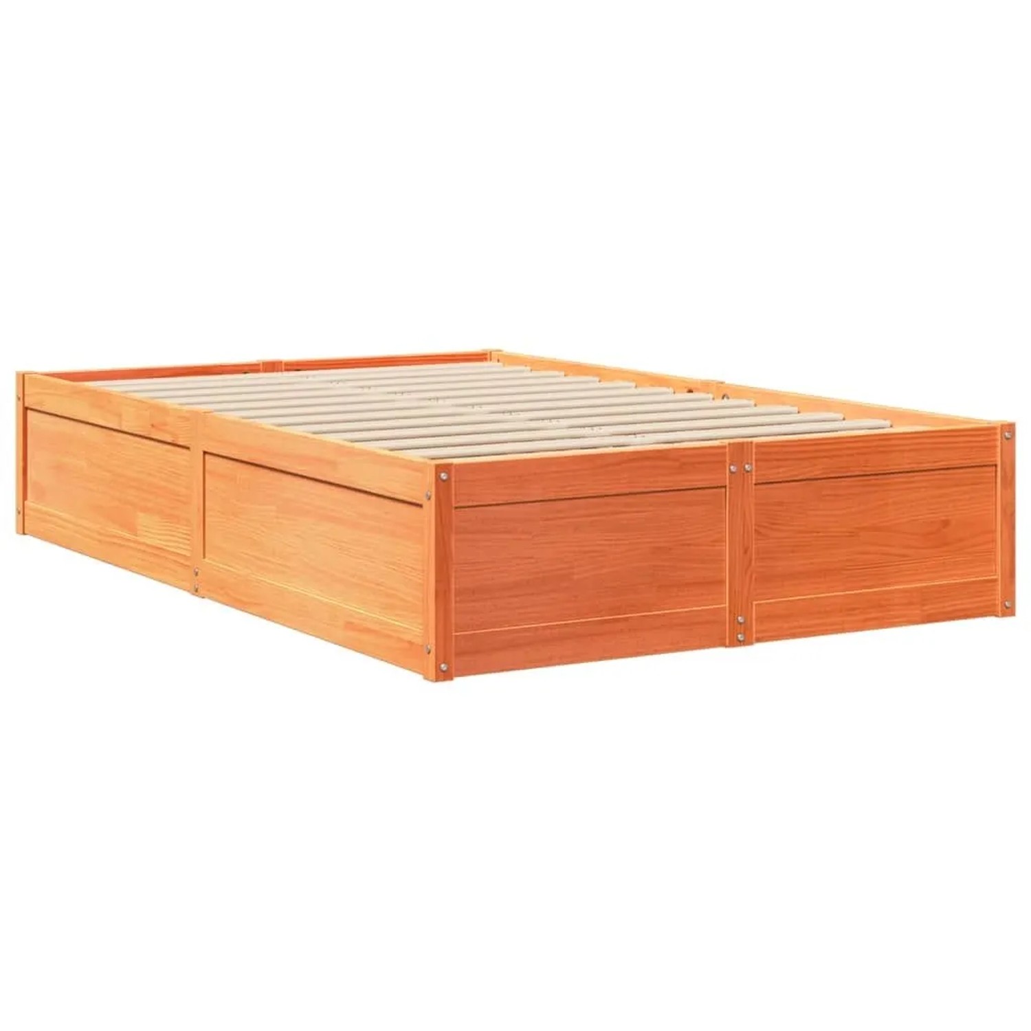 vidaXL Massivholzbett ohne Matratze Wachsbraun 120x200 cm Kiefernholz 32823 günstig online kaufen