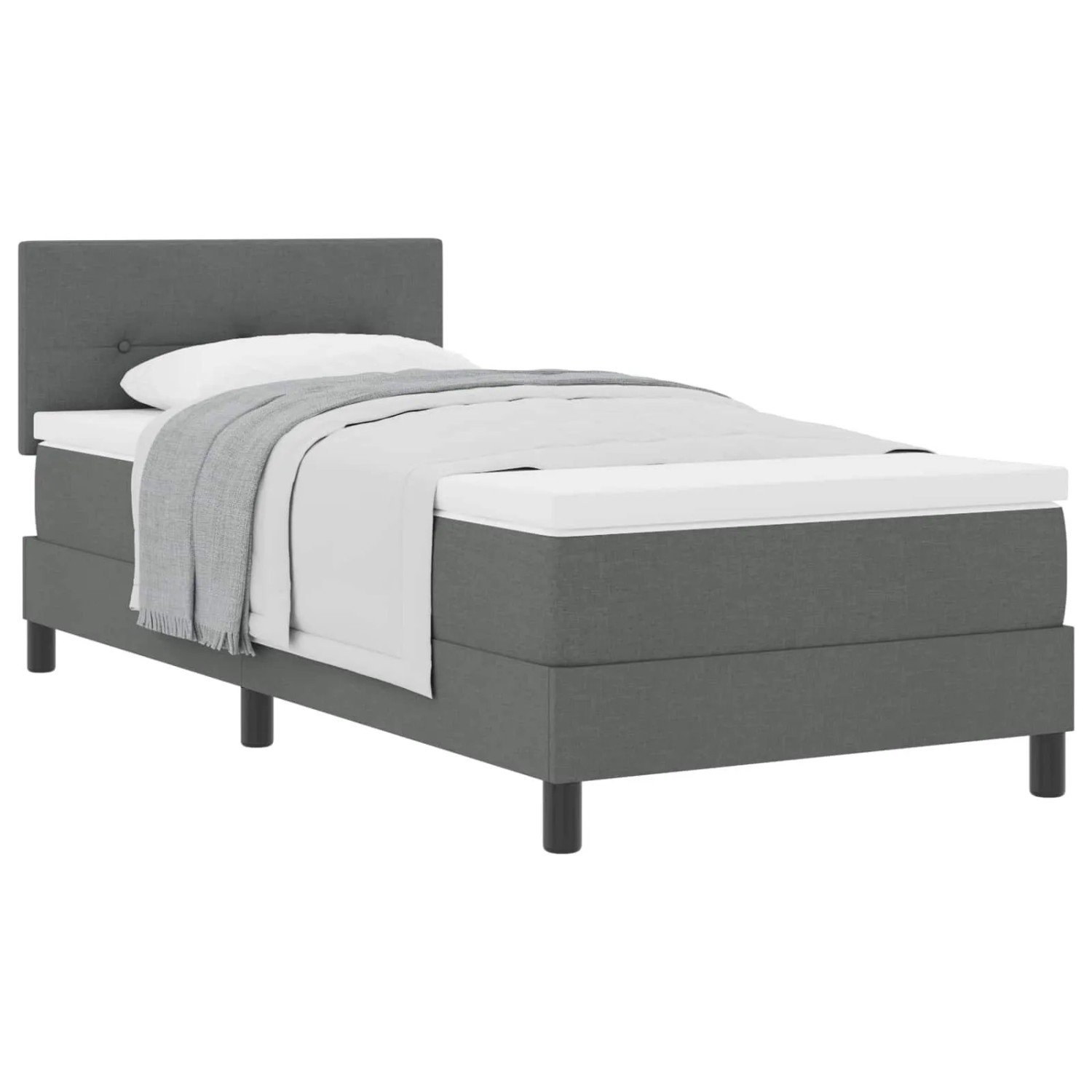 Thumbnail - vidaXL Boxspringbett mit Matratze Dunkelgrau 80 x 200 cm Stoff 3338644