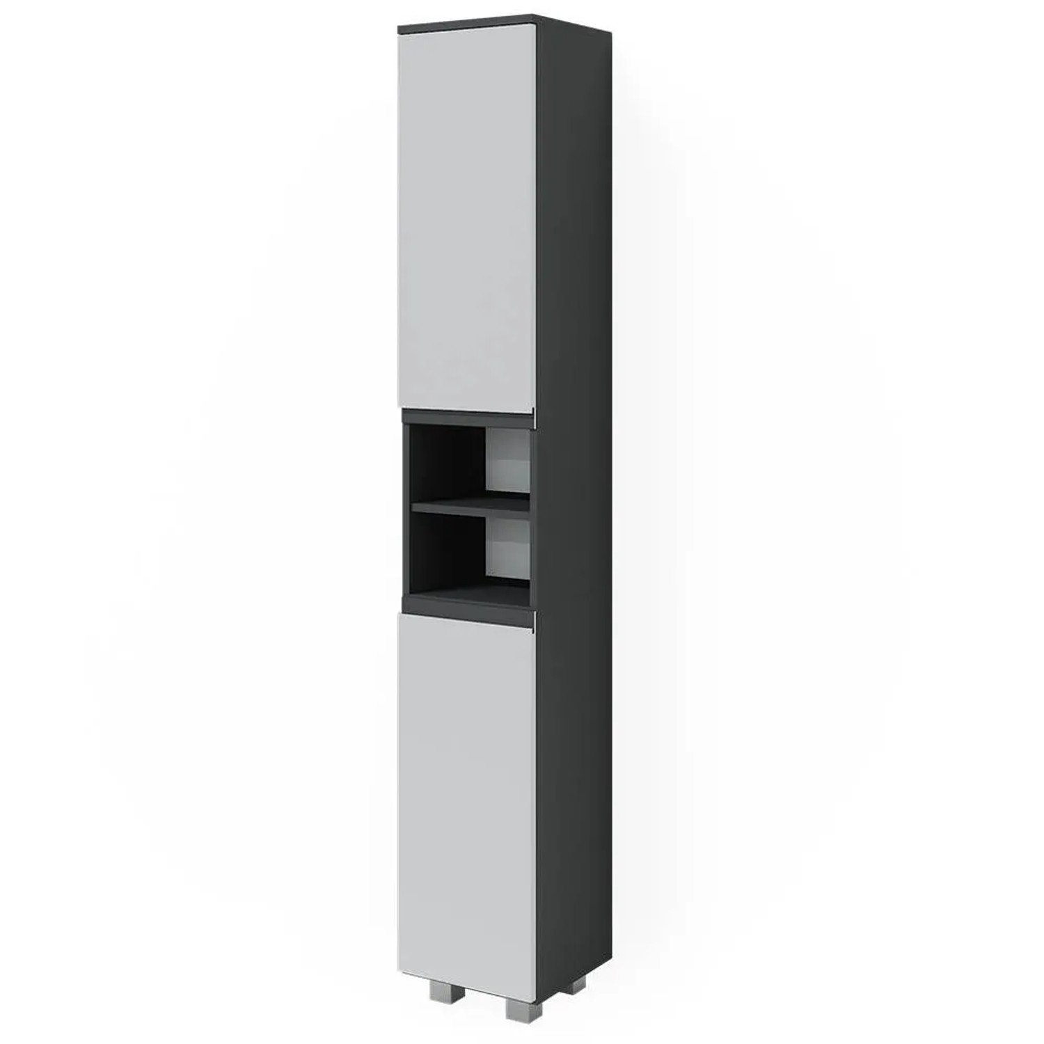 Vicco Badschrank J-Shape Weiß 30 x 190
