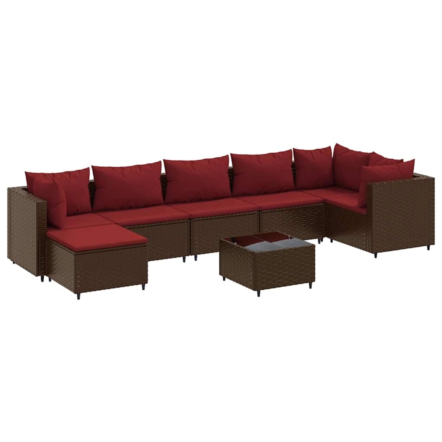 vidaXL 8-Tlg Garten-Lounge-Set mit Kissen Braun Poly Rattan 3308237 günstig online kaufen
