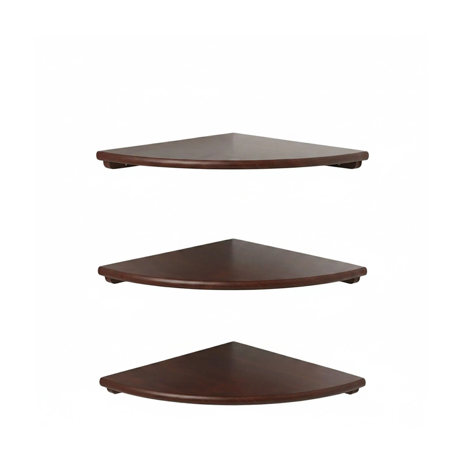Relaxdays Wandeckregal Walnussholz Dunkelbraun 3 cm x 35 cm x 35 cm